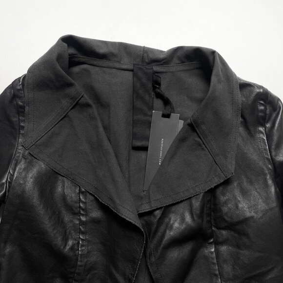 KZ_K Studio Drape Leather Jacket Black Size XS NEW NWT - Picture 7 of 13